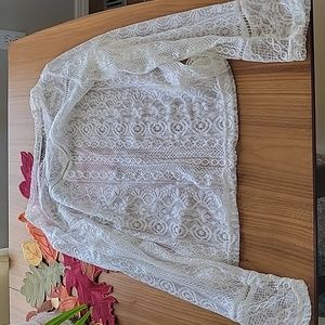 Grace Karin L See Through White Blouse